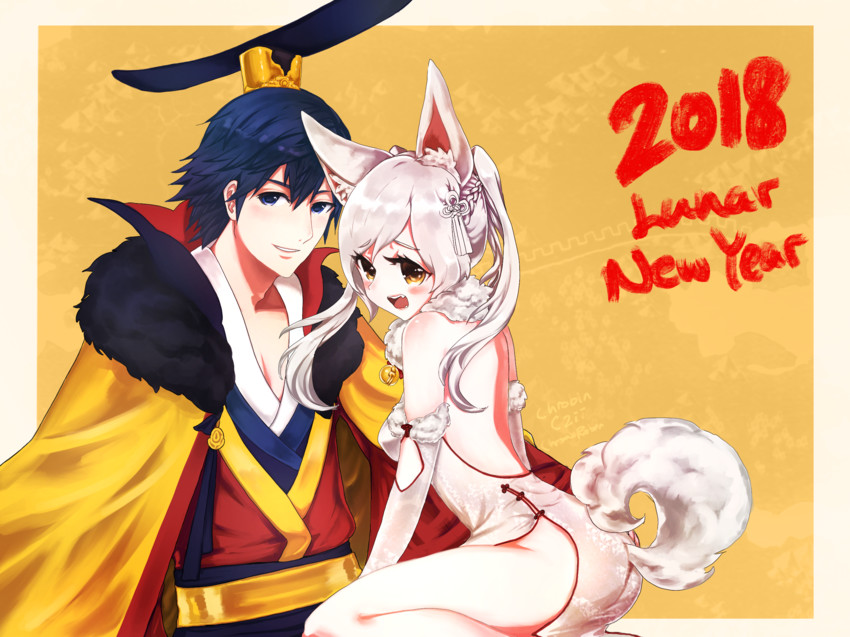 female robin and chrom (fire emblem and 2 more) drawn by c2ii