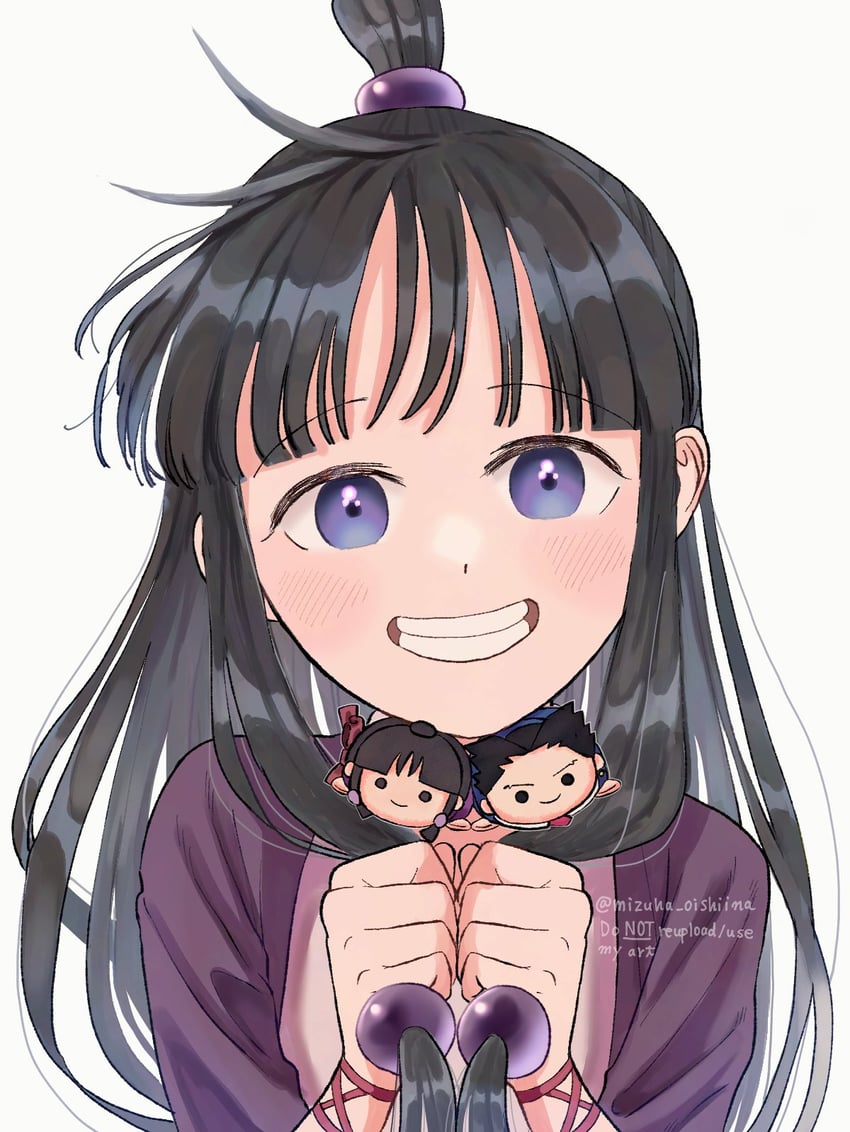 phoenix wright and maya fey (ace attorney) drawn by suibun_(mizuha_oishiina)