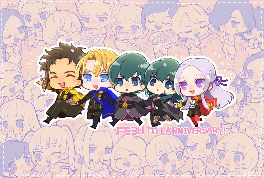 female byleth, edelgard von hresvelg, dimitri alexandre blaiddyd, hilda valentine goneril, male byleth, and 22 more (fire emblem and 1 more) drawn by kasu_(96ks_3h)