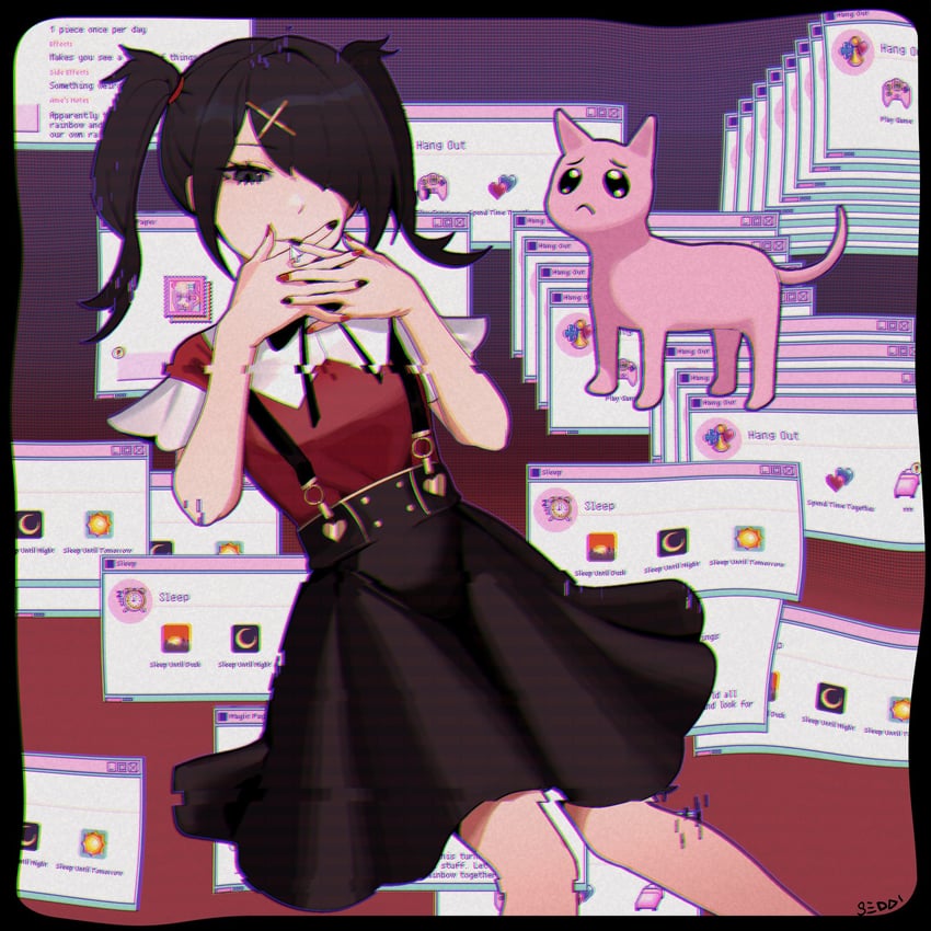 ame-chan and pien cat (needy girl overdose) drawn by sedai