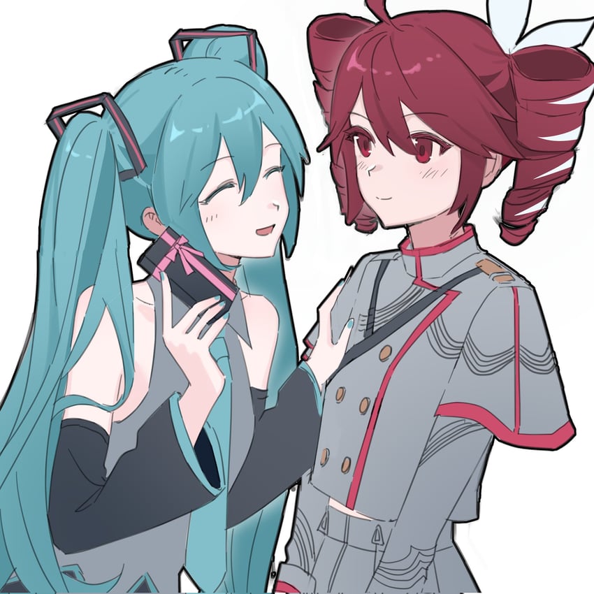 hatsune miku and kasane teto (vocaloid and 2 more) drawn by madoka066