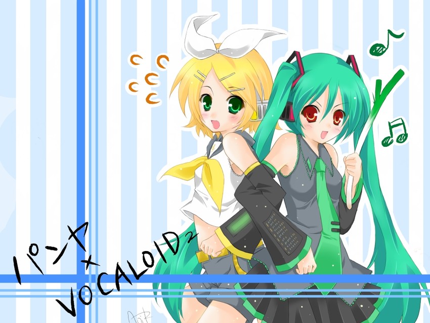hatsune miku, kagamine rin, kooh, and hana (vocaloid and 1 more) drawn by ryou-tan+