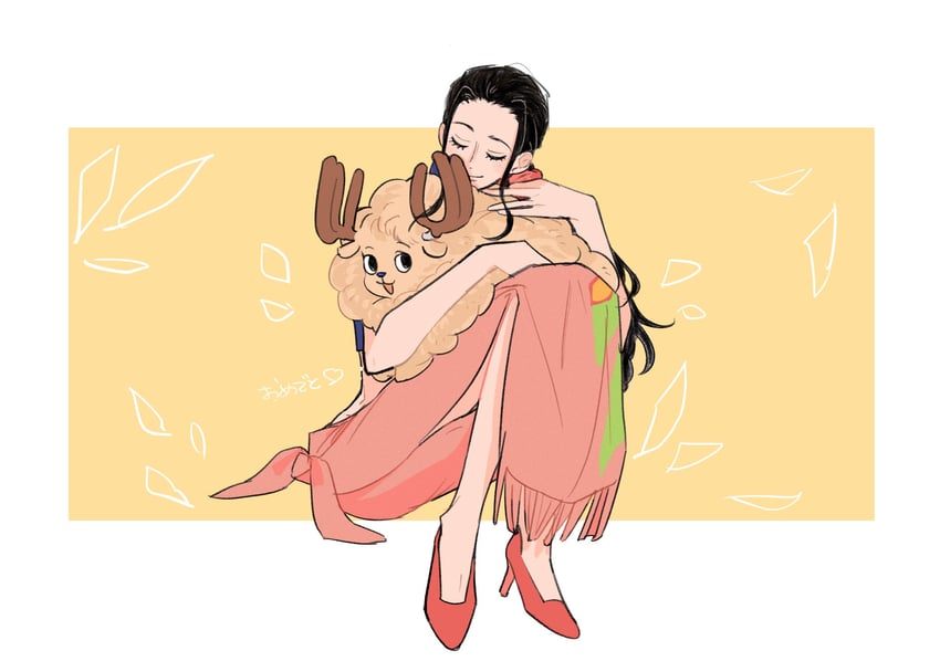 nico robin and tony tony chopper (one piece) drawn by 0goodiiy