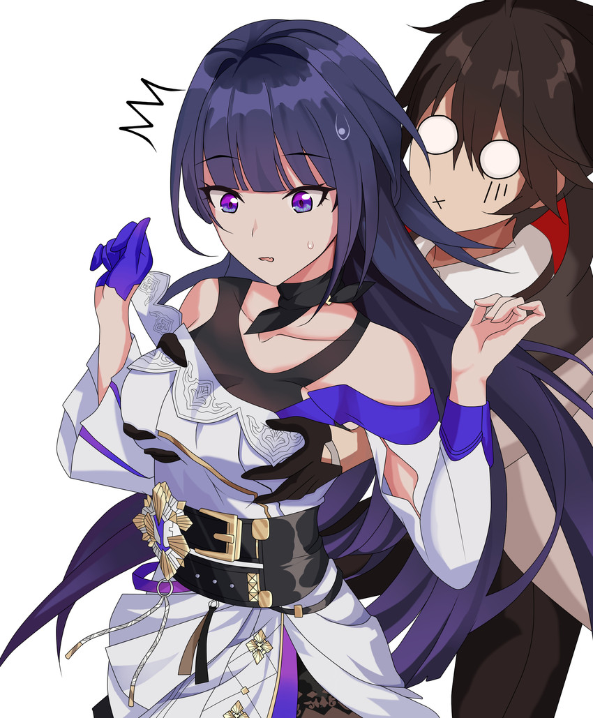 raiden mei and adam (honkai and 1 more) drawn by maxwelzy