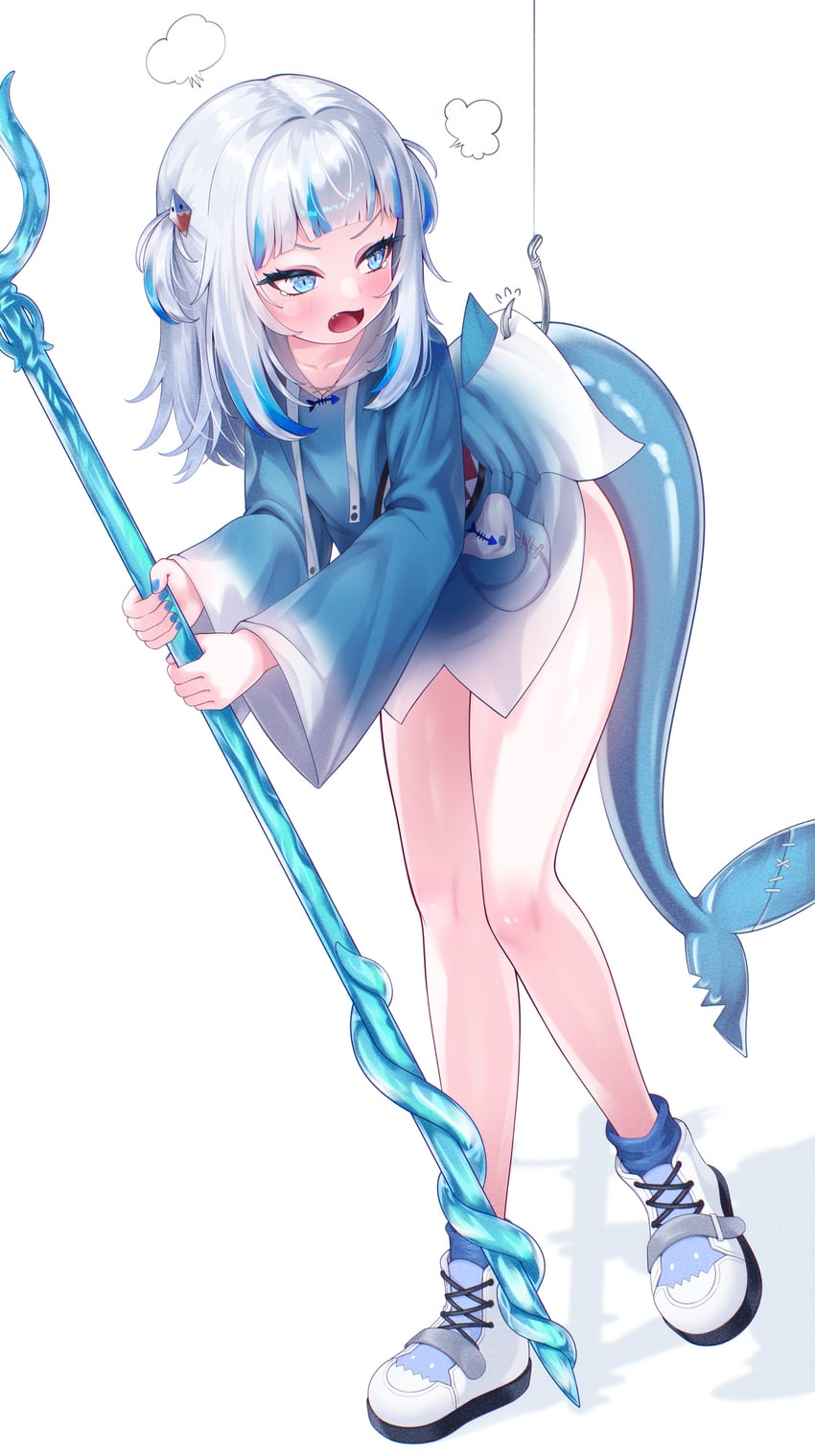 gawr gura (hololive and 1 more) drawn by hyeonin_gentora
