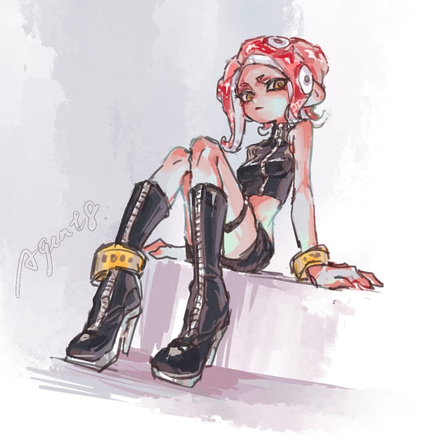 octoling player character, octoling girl, and agent 8 (splatoon and 2 more) drawn by gucandiyi52092