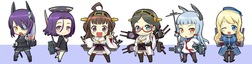 kongou, tenryuu, murakumo, atago, tatsuta, and 1 more (kantai collection) drawn by oofuji_wataru