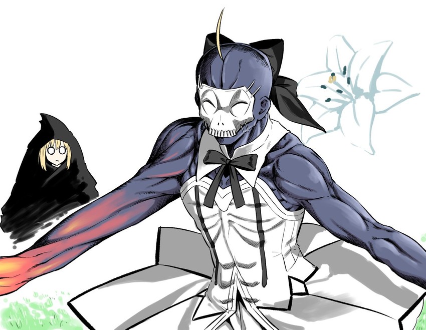 artoria pendragon, saber lily, and hassan of the cursed arm (fate and 1 more) drawn by oku_hideki