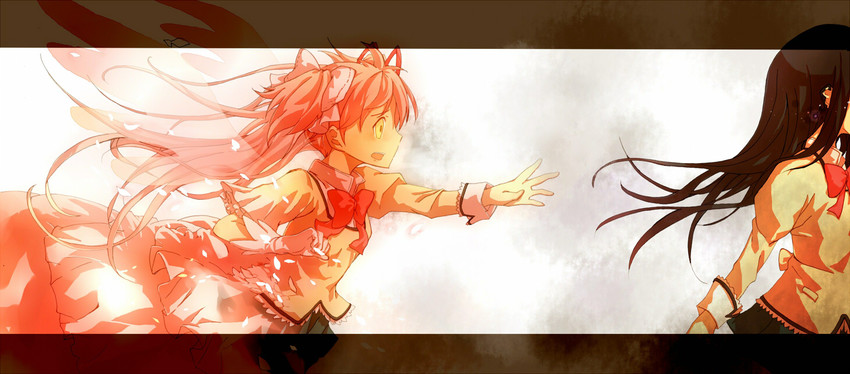 akemi homura, kaname madoka, and ultimate madoka (mahou shoujo madoka magica and 1 more) drawn by mochityoko
