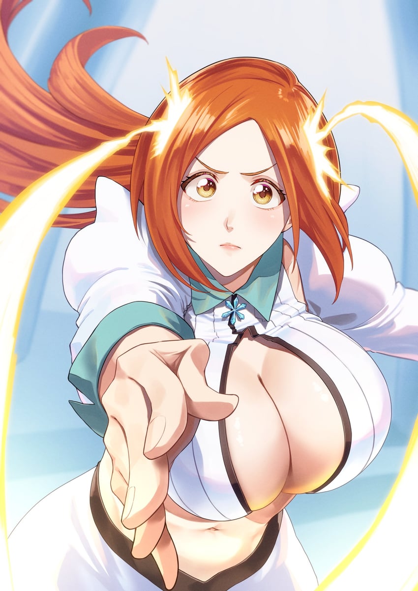 inoue orihime (bleach and 1 more) drawn by 46take_e
