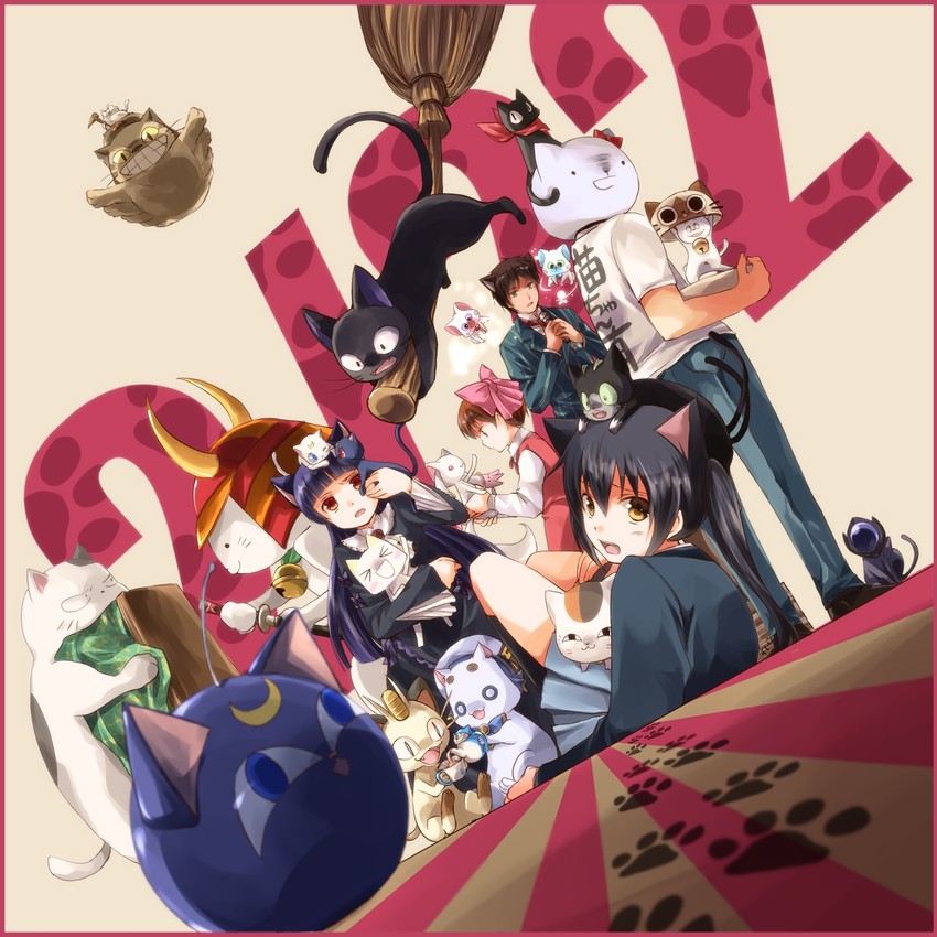 nakano azusa, kyubey, gokou ruri, nekomusume, meowth, and 20 more (pokemon and 21 more) drawn by iroha_(shiki)