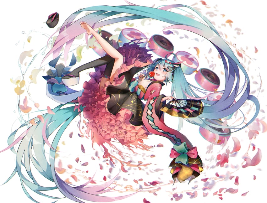 hatsune miku and magical mirai miku (vocaloid and 1 more) drawn by kyashii_(a3yu9mi)