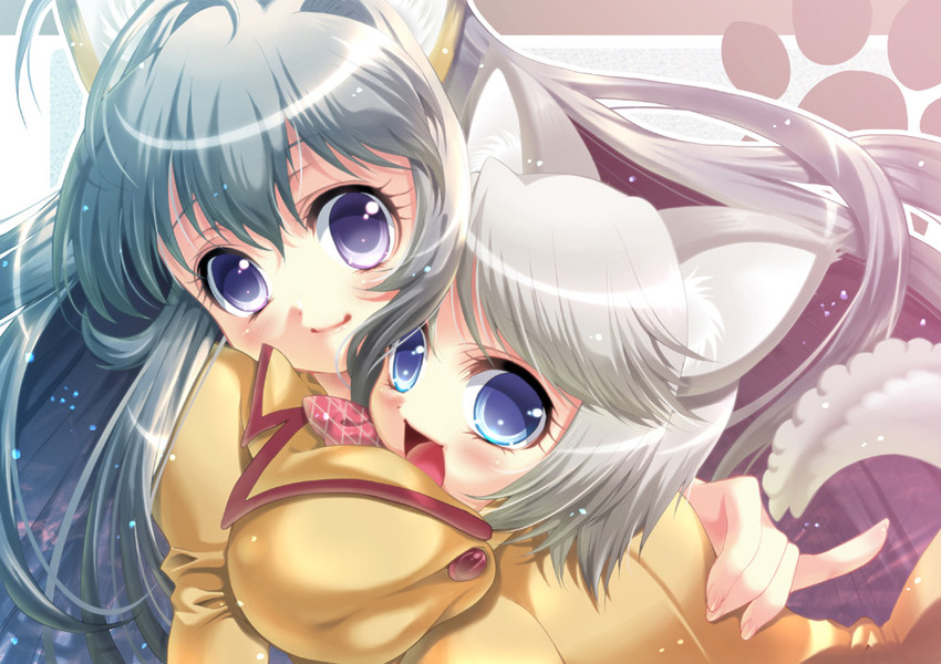 minamoto chizuru and ezomori nozomu (kanokon) drawn by shuuko