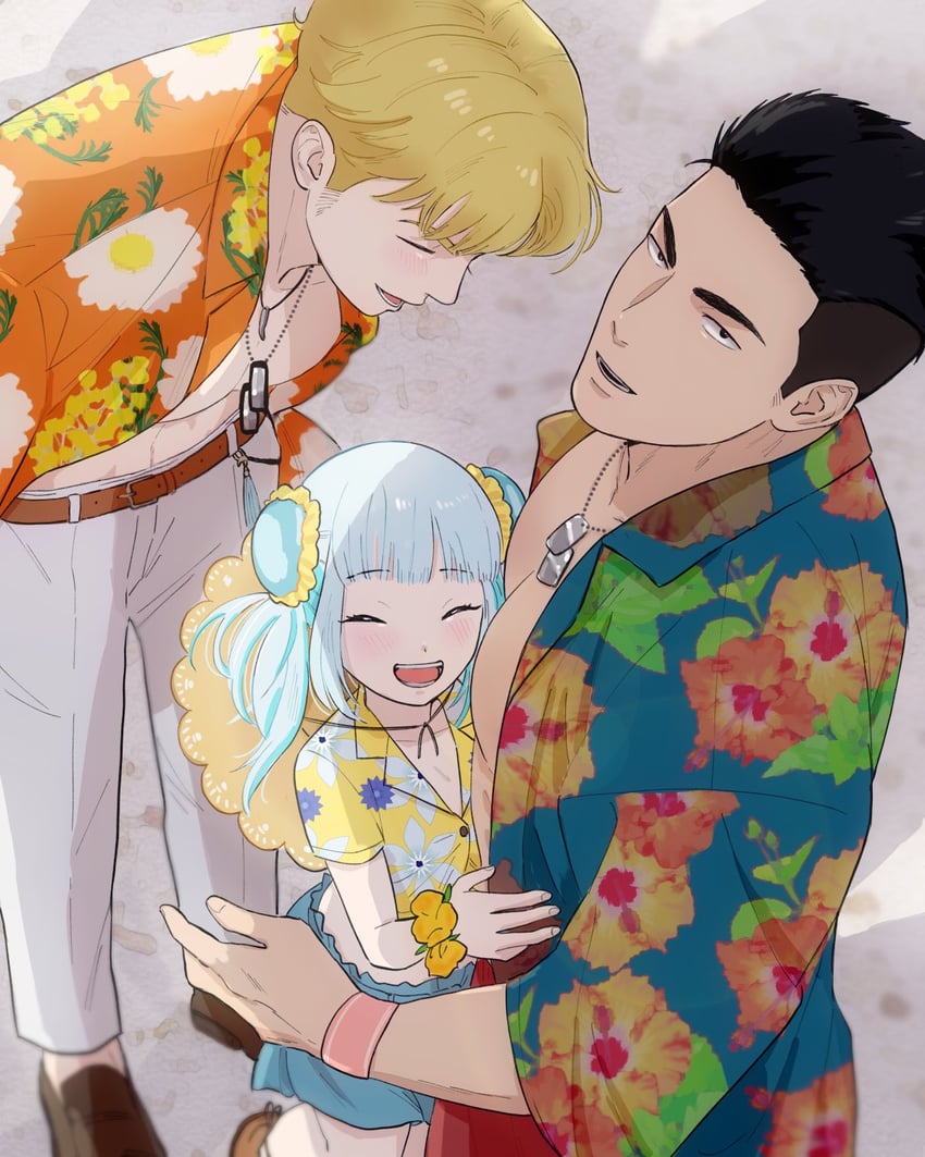ao isami, lewis smith, and lulu (yuuki bakuhatsu bang bravern) drawn by 2g_(gutsugutsukuma)