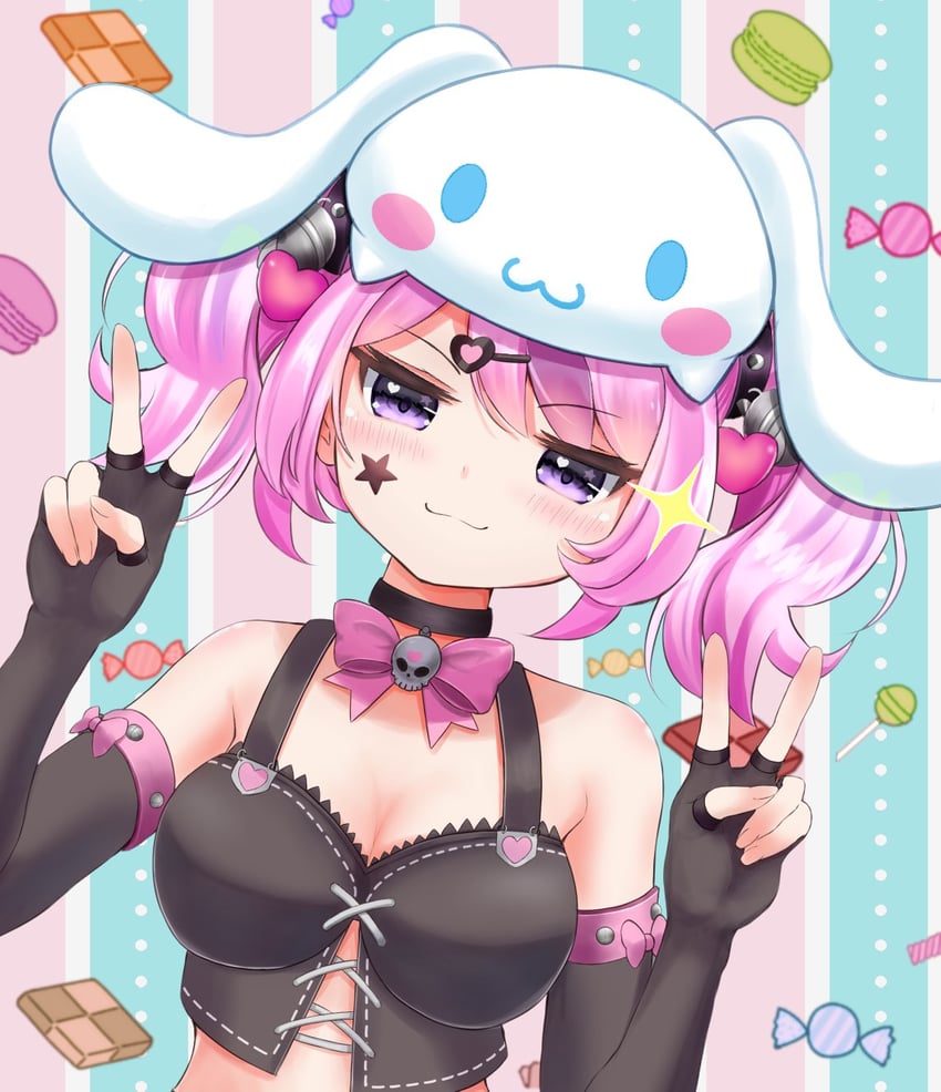 cinnamoroll and ironmouse (sanrio and 2 more) drawn by chaki_(life_music_c)