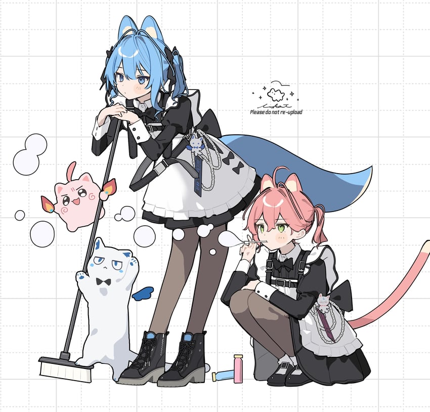 hoshimachi suisei, sakura miko, maguchi, and takoyaki (hololive) drawn by tai_inukai