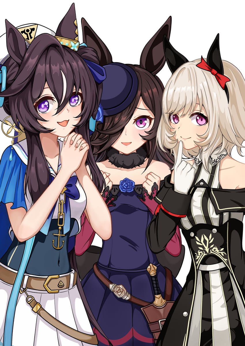 rice shower, curren chan, and vivlos (umamusume) drawn by lye7d