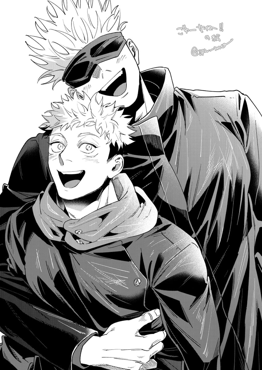 gojou satoru and itadori yuuji (jujutsu kaisen) drawn by ccccc_(jpn_m0)