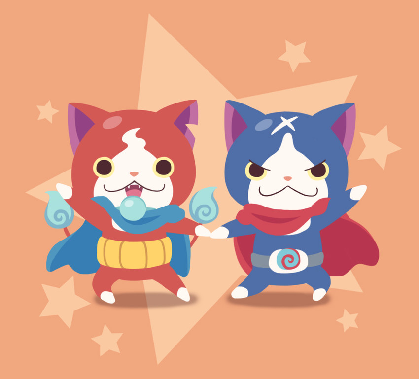 jibanyan and fuyunyan (youkai watch and 1 more) drawn by chuno