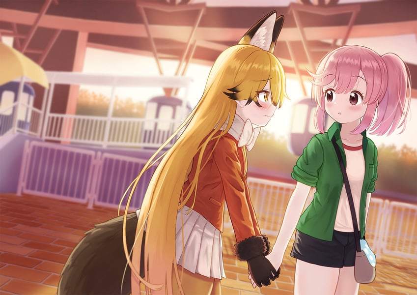 ezo red fox and nana (kemono friends) drawn by asama_fumi