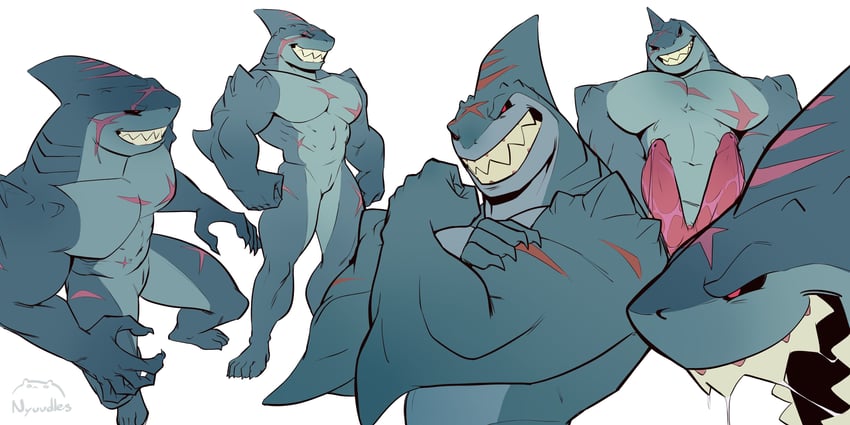 king shark (dc comics and 2 more) drawn by nyuudles
