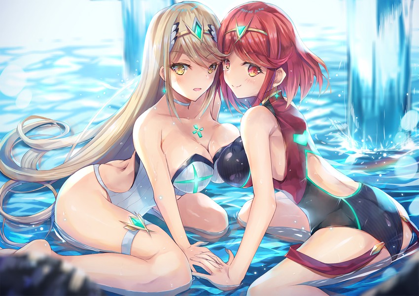 pyra and mythra (xenoblade chronicles and 1 more) drawn by inoue_takuya_(tactactak)