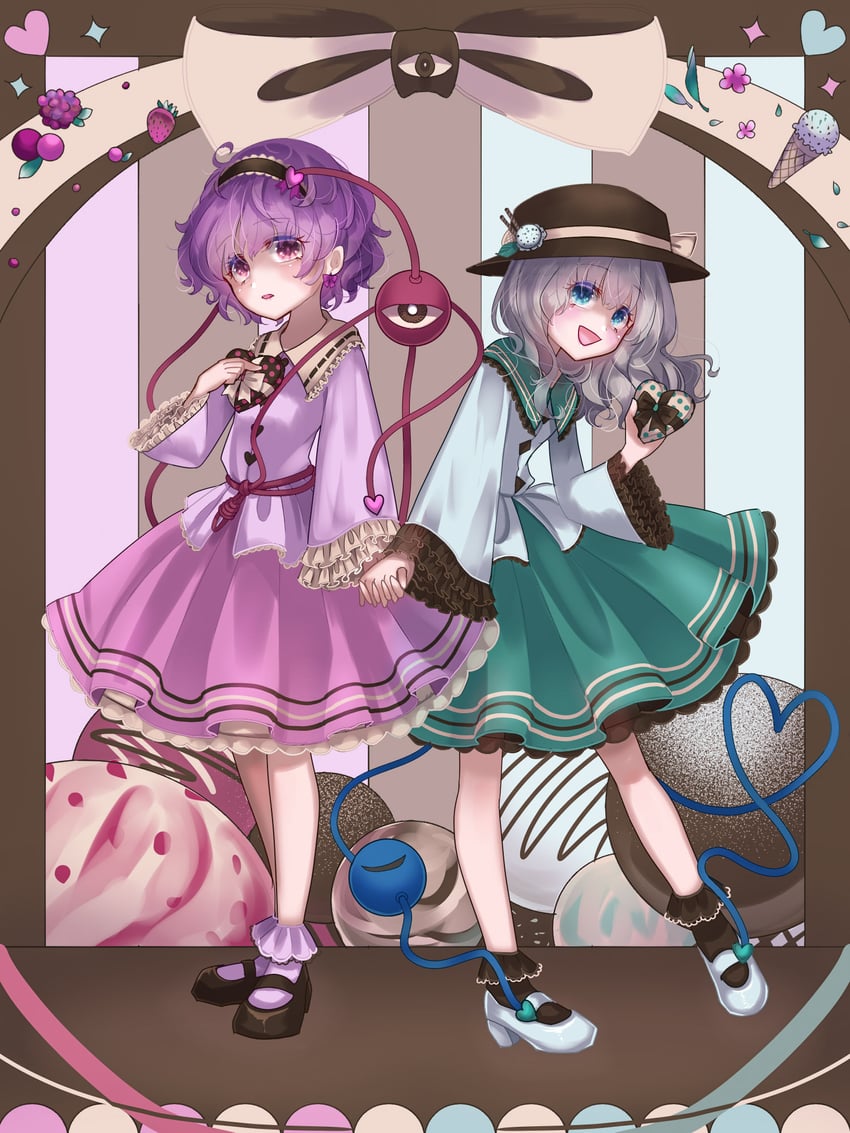 komeiji koishi and komeiji satori (touhou) drawn by funky_wakou