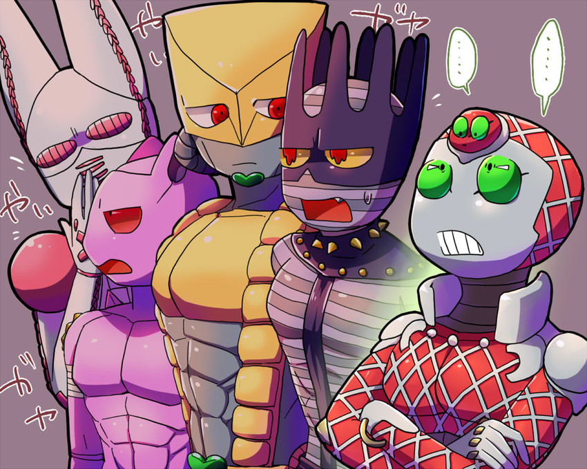 killer queen, the world, king crimson, dirty deeds done dirt cheap, and whitesnake (jojo no kimyou na bouken and 5 more) drawn by kamiura