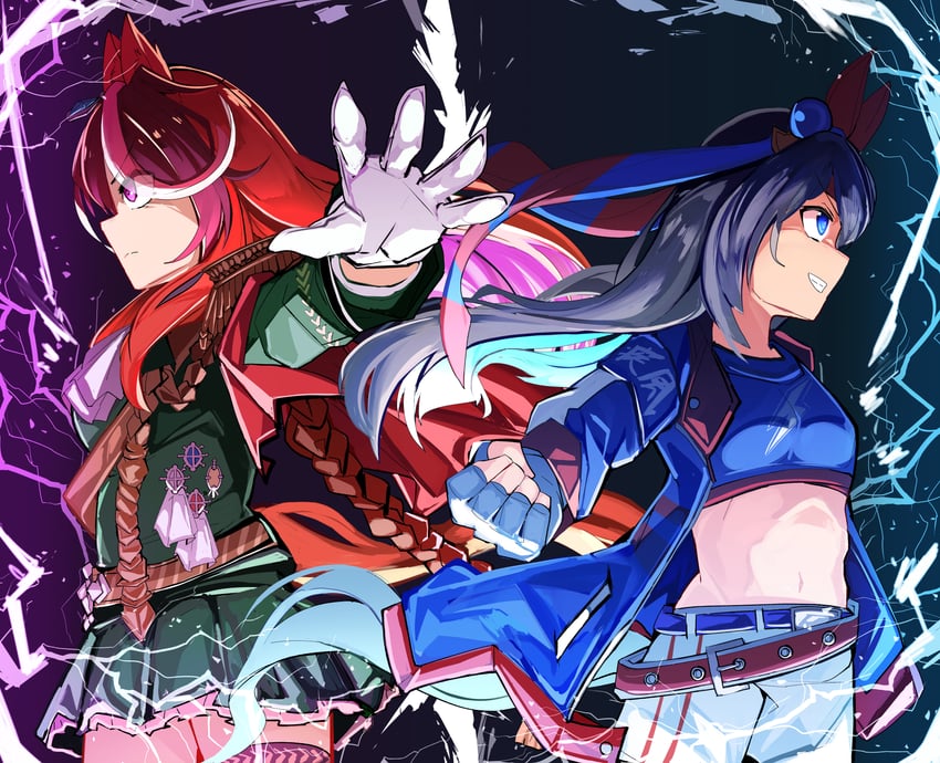 symboli rudolf and tamamo cross (umamusume) drawn by shi_(kamokamo910)
