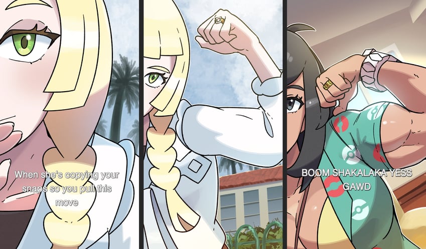 lillie and selene (pokemon and 1 more) drawn by juno_son