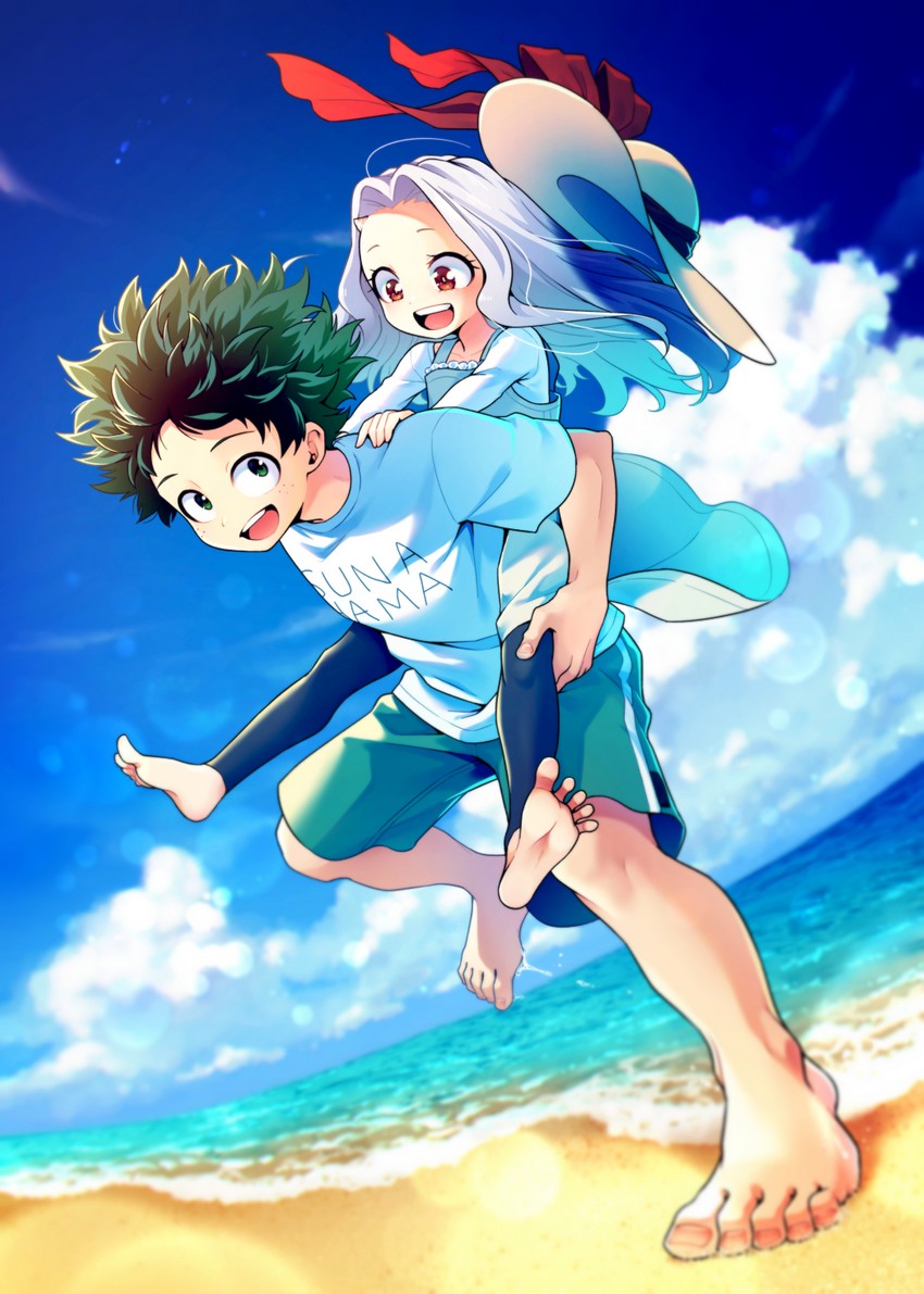 midoriya izuku and eri (boku no hero academia) drawn by abiko_yuuji