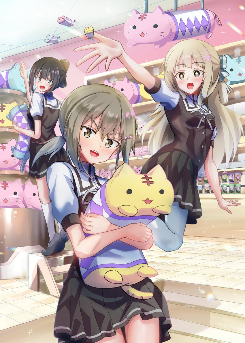 minowa gin, nogi sonoko, and washio sumi (yuusha de aru and 1 more) drawn by masamune_mino