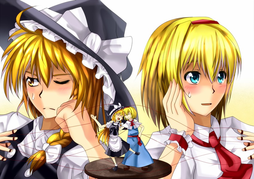 kirisame marisa and alice margatroid (touhou) drawn by pandora-ex