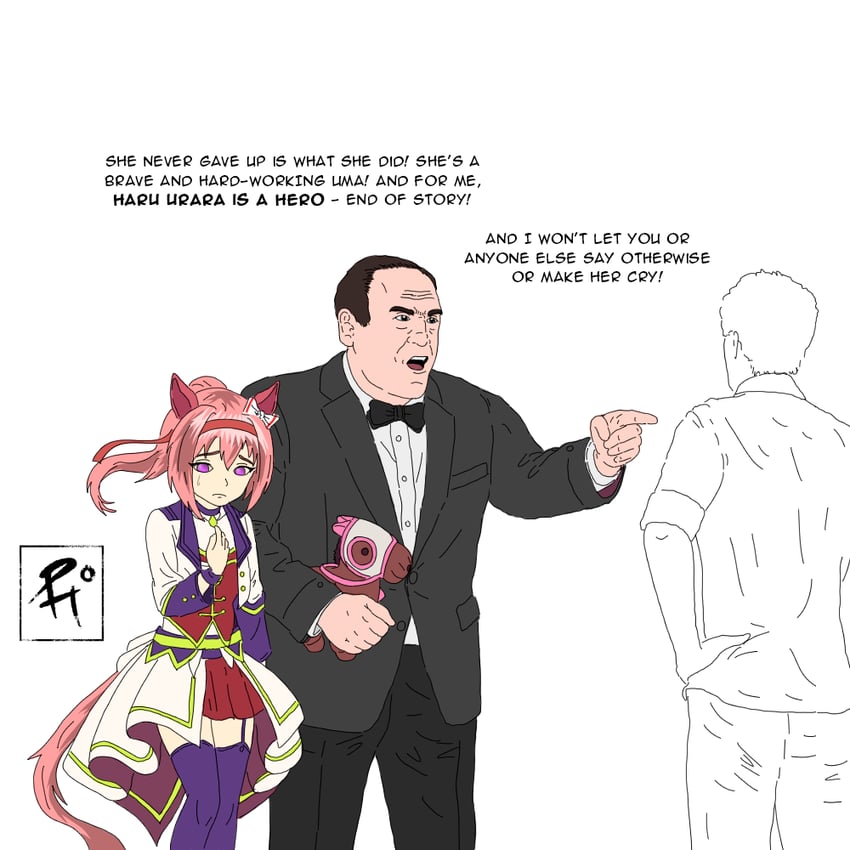 haru urara and tony soprano (umamusume and 1 more) drawn by pequodv