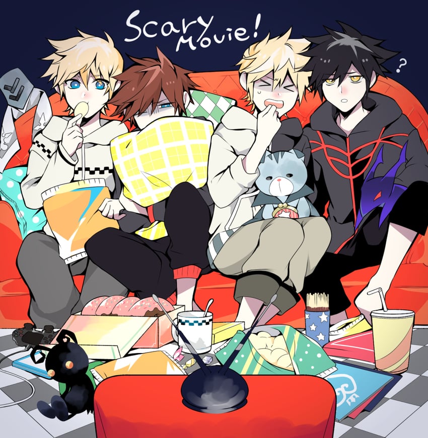 sora, roxas, ventus, vanitas, shadow, and 3 more (kingdom hearts) drawn by akts_0714