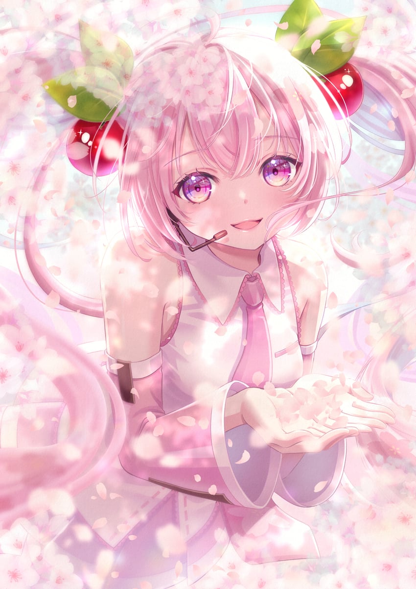 hatsune miku and sakura miku (vocaloid) drawn by nagasawa_rin