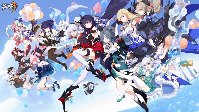kiana kaslana, raiden mei, fu hua, bronya zaychik, seele vollerei, and 12 more (honkai and 1 more)