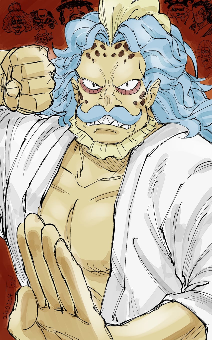 monkey d. dragon, belo betty, emporio ivankov, inazuma, morley, and 3 more (one piece) drawn by tagawa_jiro