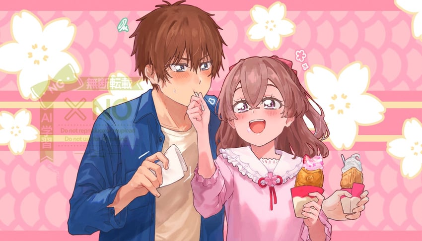 nagomi yui and shinada takumi (precure and 1 more) drawn by miri_(crafimiri)