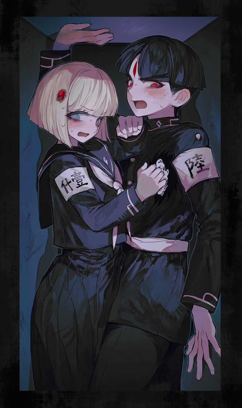 maruko gaku and oosuzuki kurara (the hundred line -last defense academy-) drawn by anzekeye