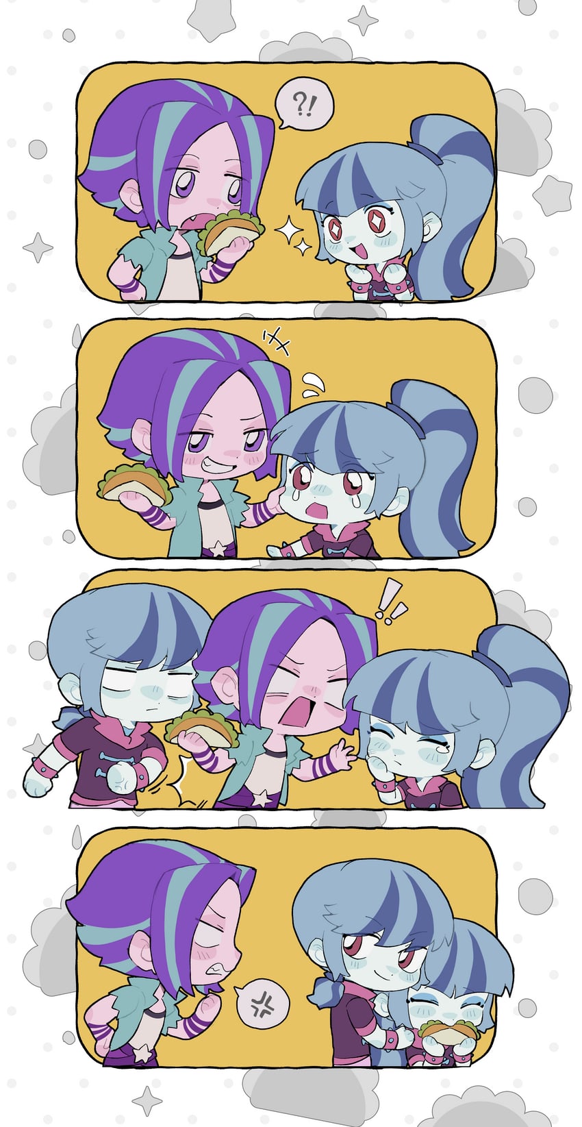 sonata dusk and aria blaze (my little pony and 2 more) drawn by lwen