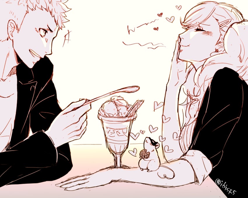 takamaki anne and sakamoto ryuuji (persona and 1 more) drawn by hi_(ibisf5umauma)