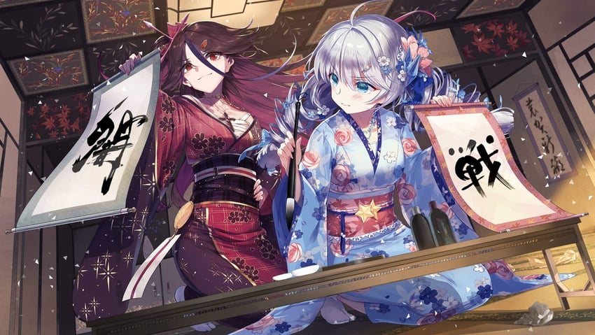 kiana kaslana and houraiji kyuushou (honkai and 1 more) drawn by domotolain