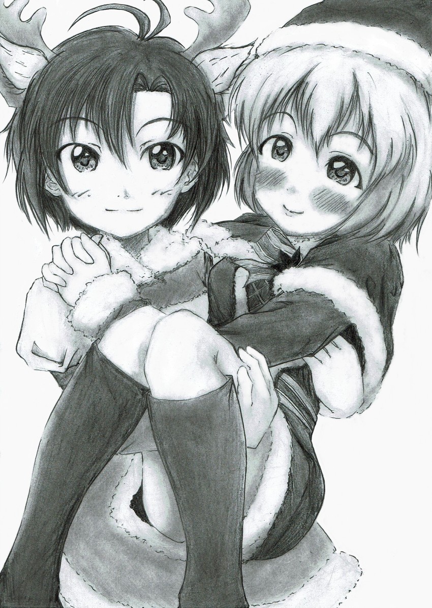 kikuchi makoto and hagiwara yukiho (idolmaster and 2 more) drawn by hamayumi