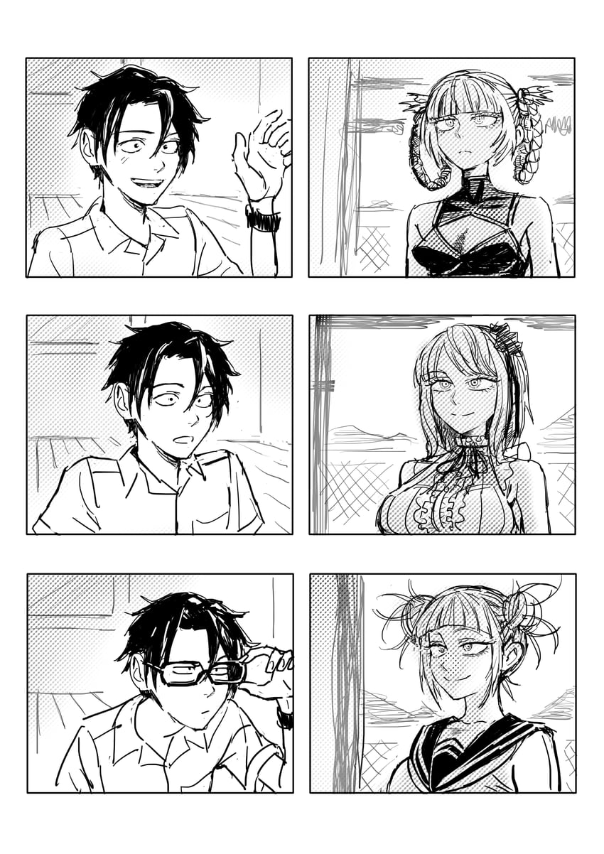 toga himiko, shidare hotaru, nanakusa nazuna, and yamori kou (boku no hero academia and 2 more) drawn by reiquant