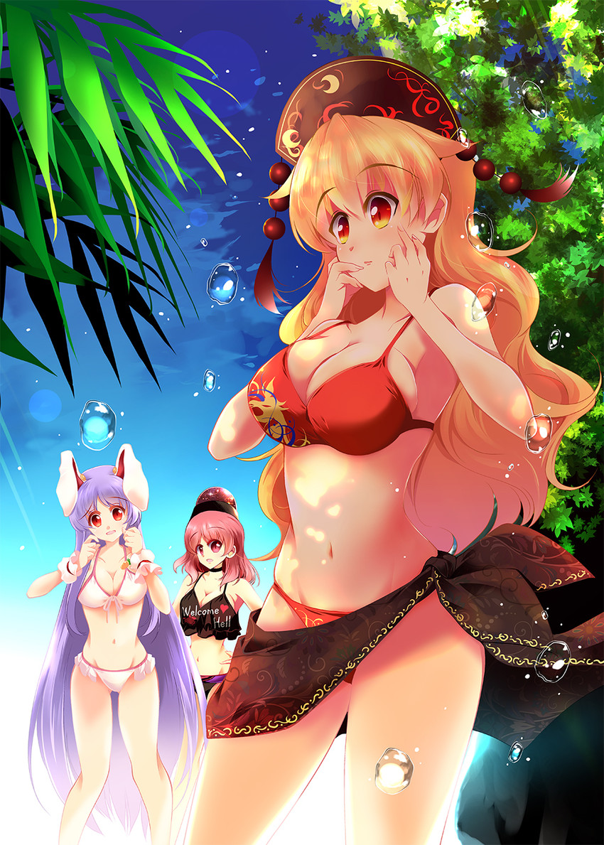 reisen udongein inaba, junko, and hecatia lapislazuli (touhou) drawn by usuusu