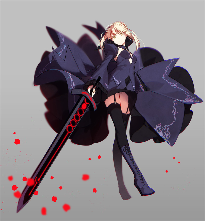 artoria pendragon and saber alter (fate and 1 more) drawn by hakusai_(tiahszld)