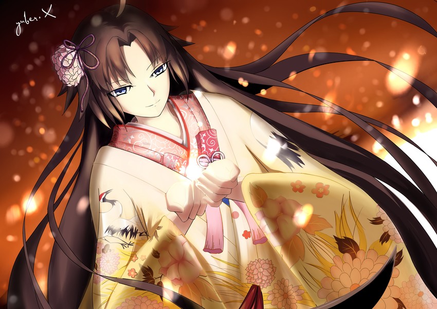ryougi shiki and void shiki (fate and 2 more) drawn by yuber.x