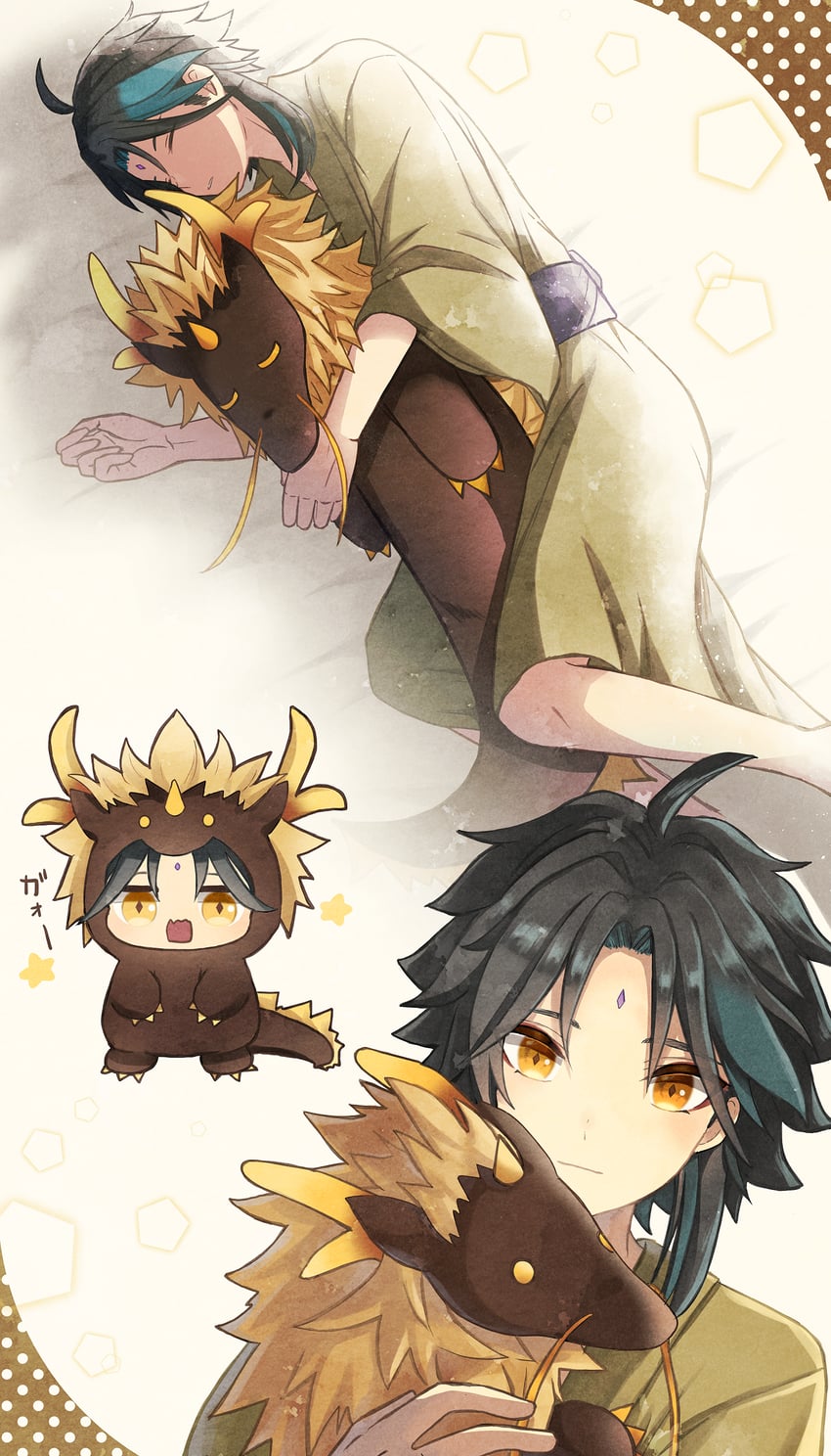 xiao and rex lapis (genshin impact) drawn by su34ma