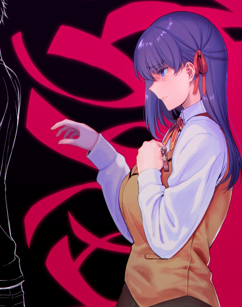 emiya shirou, matou sakura, and grail beast (fate and 2 more) drawn by amano_don